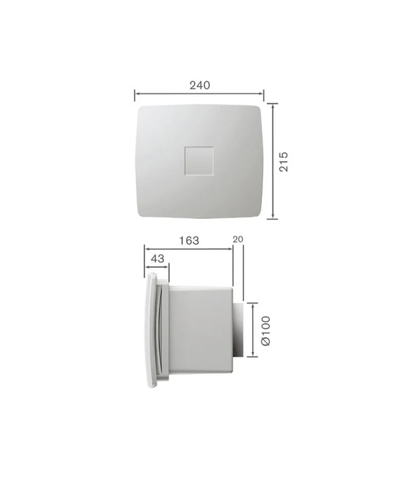 Greenwood Airvac RF90BW 100mm Recessed Centrifugal Fan