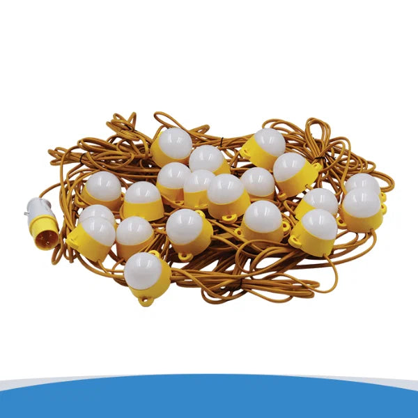 Eterna E14CF50 110V 100W 50m IP44 LED Festoon Construction Site Lighting 6000K