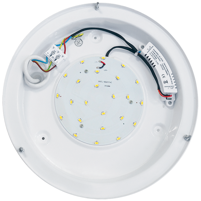 Eterna PACIFIC12 12W IP44 LED Bathroom Ceiling & Wall Light Polished Chrome 3100K 800lm