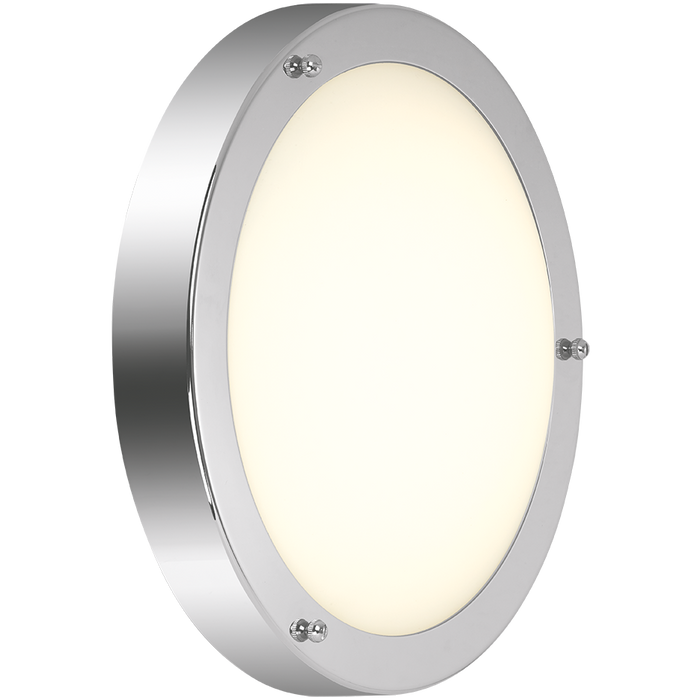 Eterna PACIFIC12 12W IP44 LED Bathroom Ceiling & Wall Light Polished Chrome 3100K 800lm