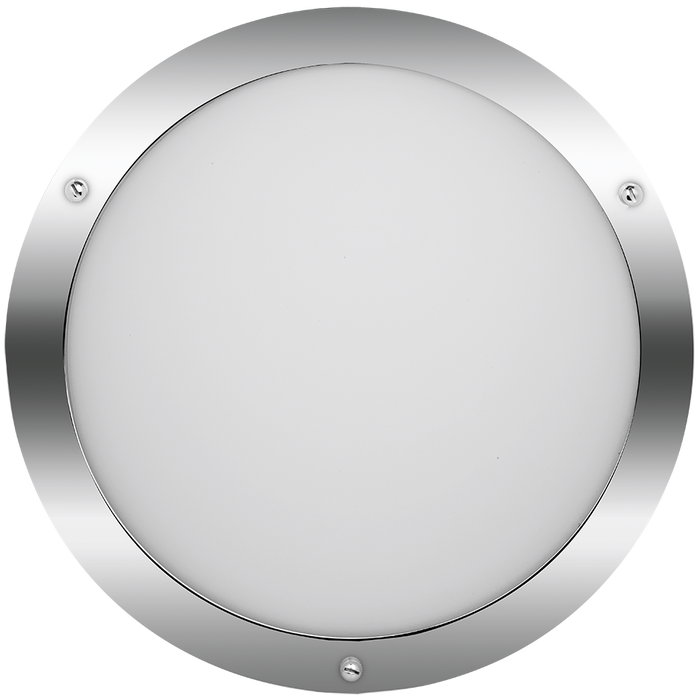 Eterna PACIFIC12 12W IP44 LED Bathroom Ceiling & Wall Light Polished Chrome 3100K 800lm