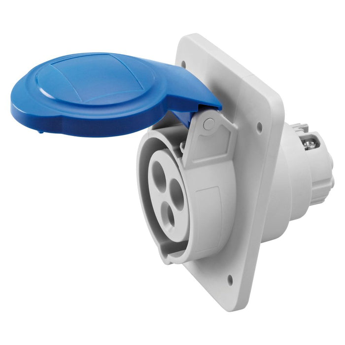 Gewiss GW62205H 16A 2P+E 230V Angled Panel Mounted Socket
