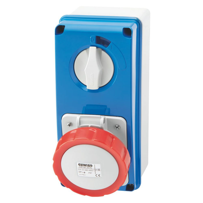 Gewiss GW66219N Vertical Fixed Interlocked Socket Outlet