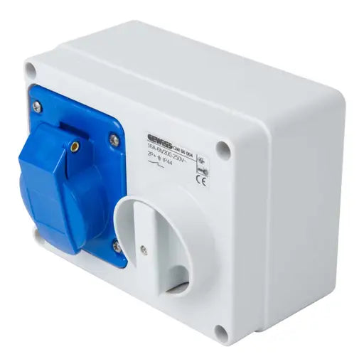 Gewiss GW66004 Fixed Interlocked Horizontal Socket-Outlet