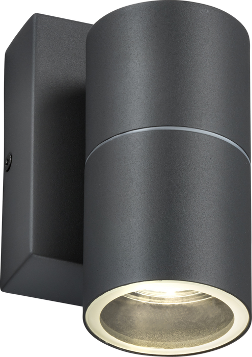 Knightsbridge OWALL1AP 230V IP54 GU10 Fixed Single Wall Light with Photocell Sensor - Anthracite