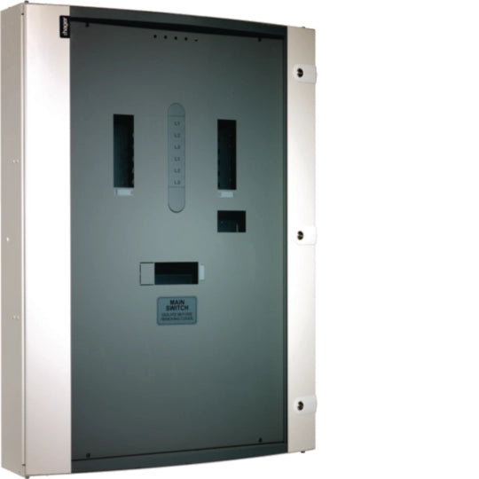 Hager JN206BG 250A 6 Way 125A Outgoers Glazed Door
