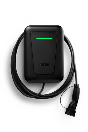 Hager XVU107CCT-MO 7kW EV Charger Type 2 Tethered Smart CT Monta