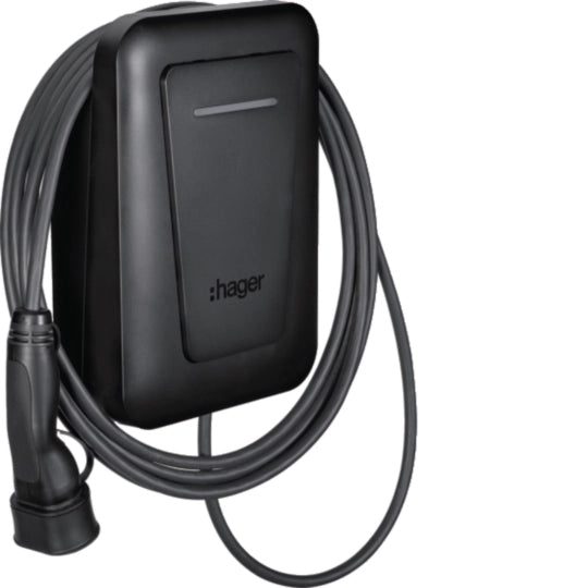 Hager XVU107CCT-MO 7kW EV Charger Type 2 Tethered Smart CT Monta