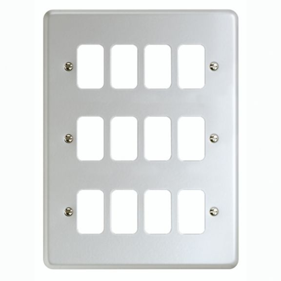 MK Grid Plus K3502ALM 3G 12 Module Metal Frontplate — Electricals Online