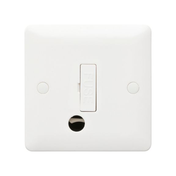 MK Base MB1031WHI 13A 1 Gang Unswitched Fused Connection Unit with Fle ...
