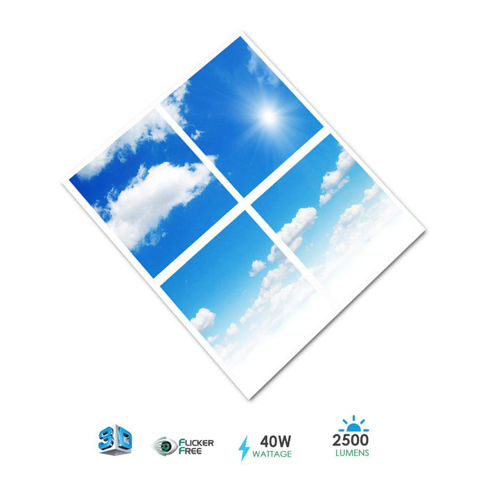 ENER-J E800 40W 600X600mm LED Sky Ceiling Panel 3D Effect Set of 4 units