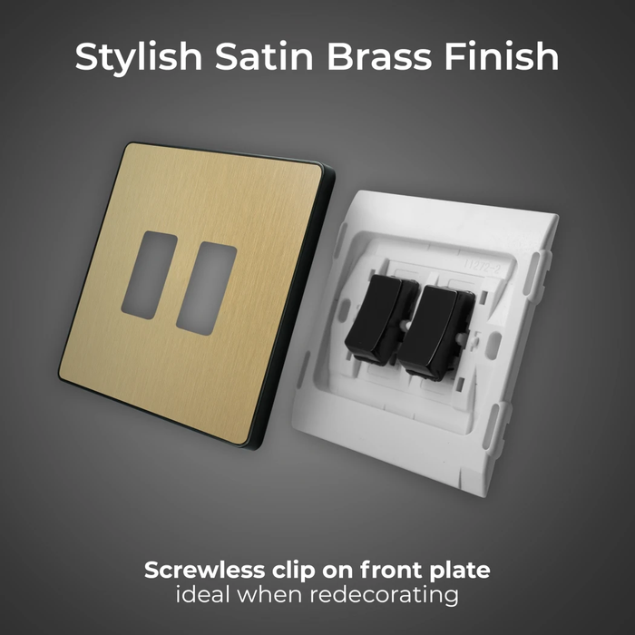 BG Evolve PCDSB42B Satin Brass 2G 2W Light Switch