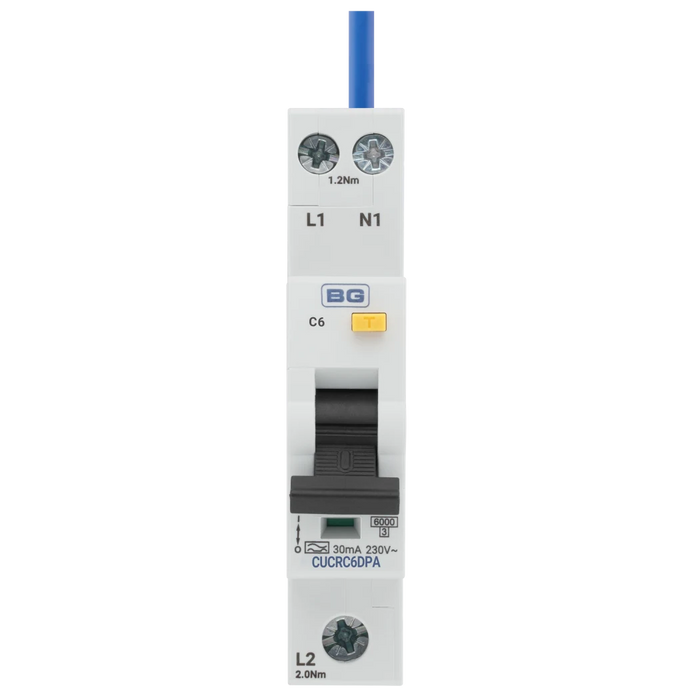 BG CUCRB6DPA Bi-Directional RCBO 6A Type A C Curve DP