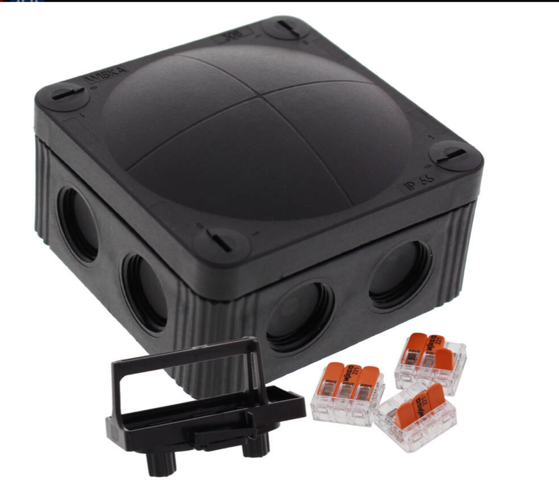 Wiska 308/221BLK Combi 308 Black Junction Box
