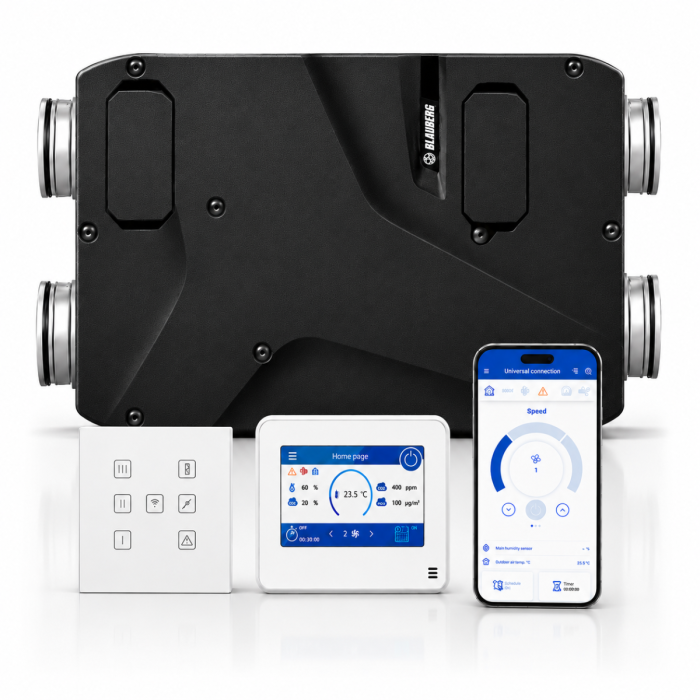 Blauberg PASSIV-180-H Reneo D Slimline MVHR Unit Void Mounted Heat Recovery Ventilation Unit