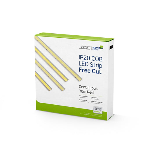 JCC JC121512 COB LED Strip FREE CUT 10W IP20 3000K 30m Reel