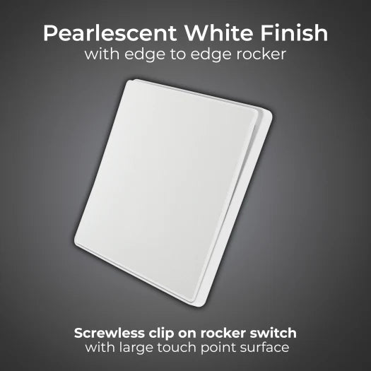 BG Evolve PCDCL13EW-01 Intermediate Edge-to-Edge Rocker Switch - Pearlescent White