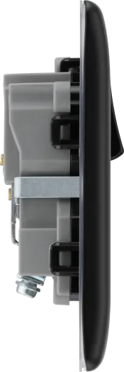 BG Nexus NFB21B 13A Single Switched Socket with Black Insert - Matt Black