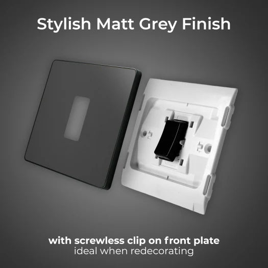 BG Evolve PCDMG13B 20A 16AX Intermediate Light Switch - Matt Grey