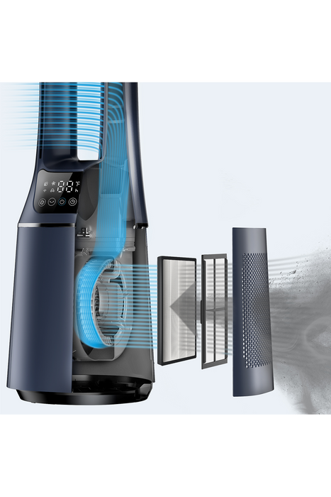 Midea MBF150BSUK 2-in-1 Bladeless Tower Fan 10 Speed Settings Dark Blue