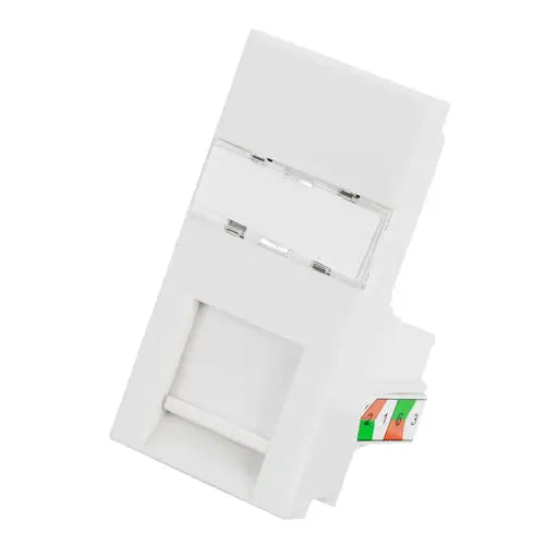 Network Module Whi MK K5846WHI Logic Plus RJ45 CAT6 Euro Module White — Electricals Online