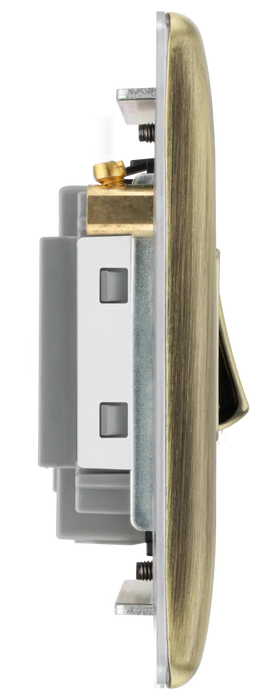 BG NAB15F NEXUS METAL ANTIQUE BRASS TRIPLE POLE FUSED FAN ISOLATOR SWITCH, 10A