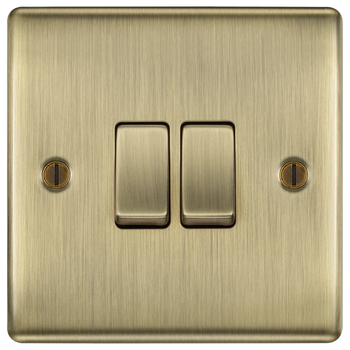 BG NAB42-01 NEXUS METAL ANTIQUE BRASS 2G SWITCH, 20A 2G 2 WAY