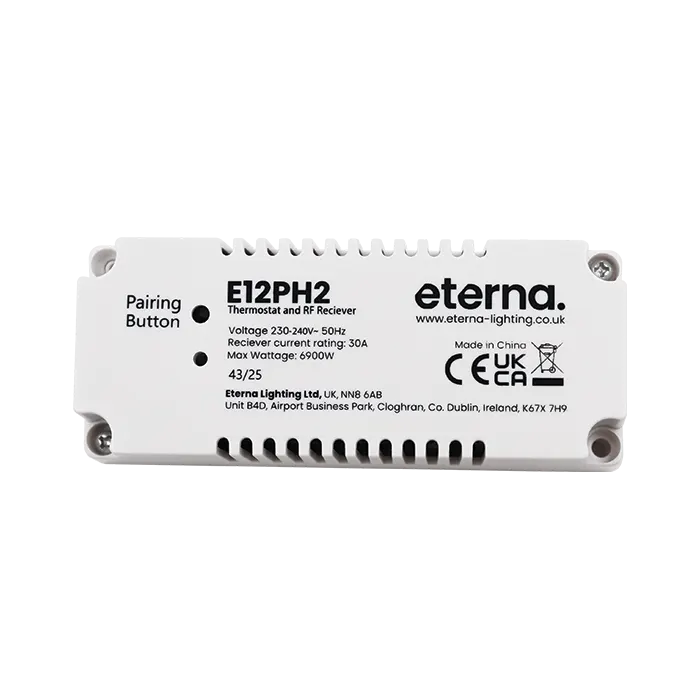 Eterna E12PH2 2kW plinth fan heater with RF thermostat and remote control