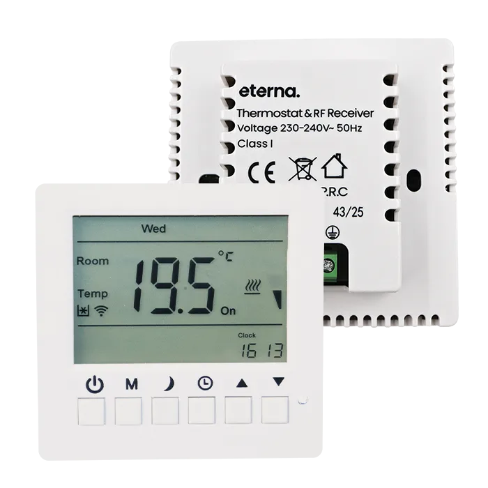 Eterna E12PH2 2kW plinth fan heater with RF thermostat and remote control