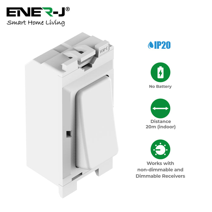 Ener-J Knightsbridge Compatible Kinetic Wireless Grid Switch White 240V