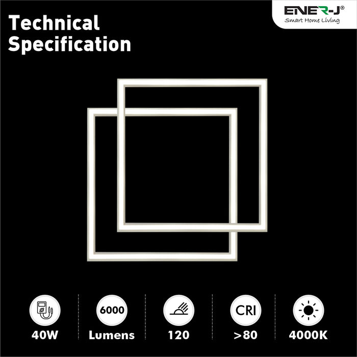 LED Borderline Panel 60x60 40W 4000 Lumens, 6000K, 3 yrs warranty (Pack of 2 units)