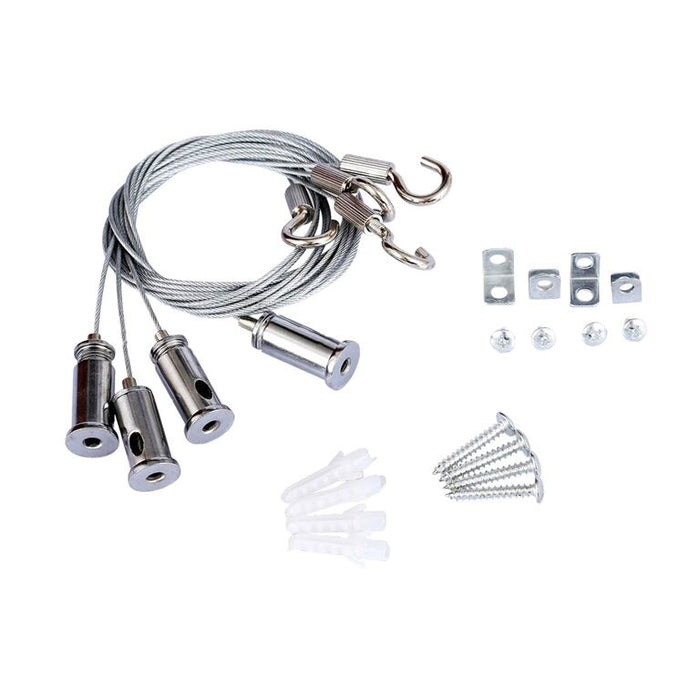 LED Panel Light Suspension Systems Kit with 4 Cables & 4 L-Brackets