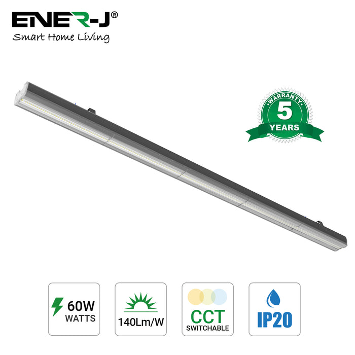 ENER-J LED Linkable Trunking Linear Light, 60W 1.5M, 160LM/W, CCT Selectable