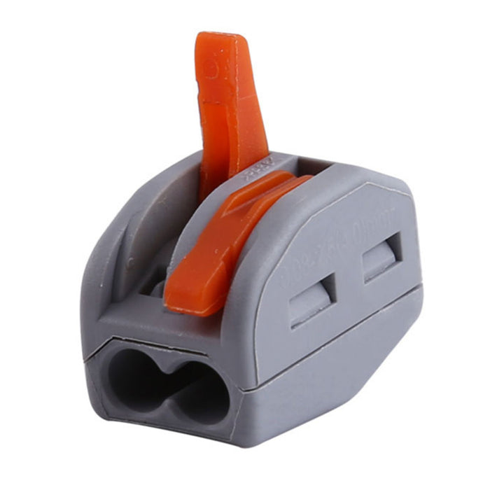 2 Way Lever Connector (100pc pack) - 2-Way Spring Terminal Block Reusable Electric Cable Wire Connector 100 Pcs