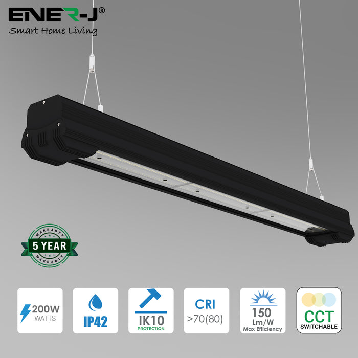 Ener-J 200W LED Linear Highbay CCT Switchable IP65 20000lm