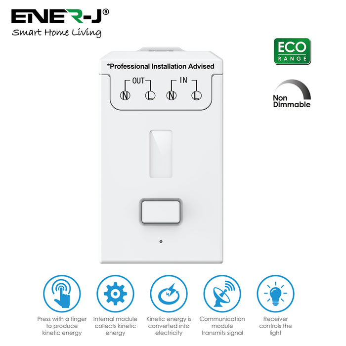 Ener-J ECO Series 500W RF Non-Dimmable Receiver Module – 433MHz Wireless Control, White