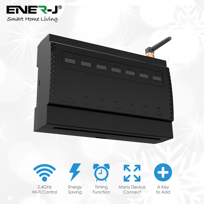 Ener-J WS1031 Smart WiFi RF Receiver 6 Channel Relay Switch Module App Voice Control