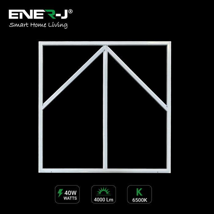 60x60cm LED Frame Panel Light with Blue Arrow Design - 40W, Cool White (6500K)