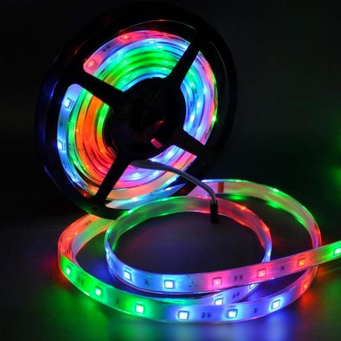 5 Meter Running RGB Magic LED Strip with PS and Remote - Outdoor Waterproof RGB Running Colour Changing Lighting Strip Kit with Remote 5m for Home Bedroom TV Kitchen, Ultra Bright DIY Decoration