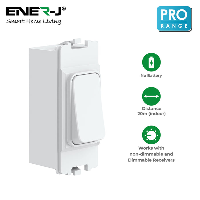 Ener-J MK Pro Wireless Kinetic Grid Switch 1 Gang RF433 White