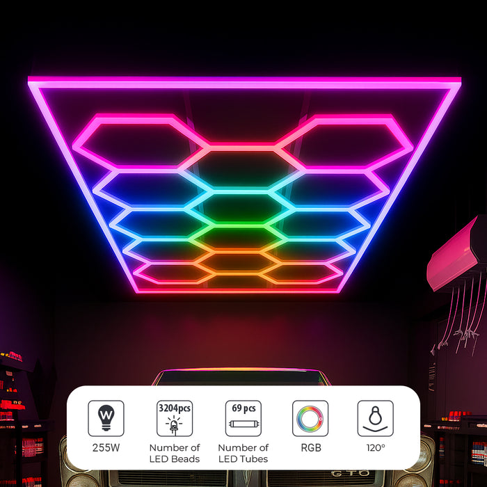 ENER?J 255?W 14?Hexagon RGBIC Dream?Color Showroom Light – Remote Controlled