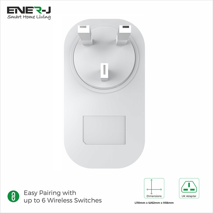 Ener-J WS1080 13A Socket Adaptor RF Receiver for ECO Range Kinetic Switch