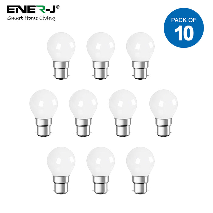 Pack of 10 Units, B22 LED Light Bulb, Golf Ball G45 Bulbs, 35W Incandescent Equivalent, 4W 320lm Bayonet Lightbulb 6000K