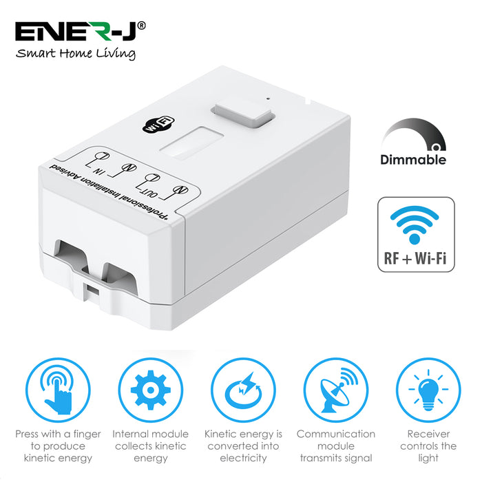 ENER-J 100W Smart Dimmable Receiver RF + Wi-Fi – PRO Series, ENERJSMART App, Alexa & Google Home Compatible