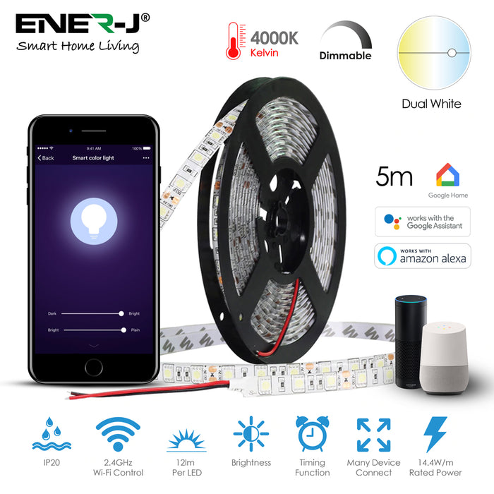 5050-60 LED STRIPS, 5 METER ROLL, IP20, 4000K