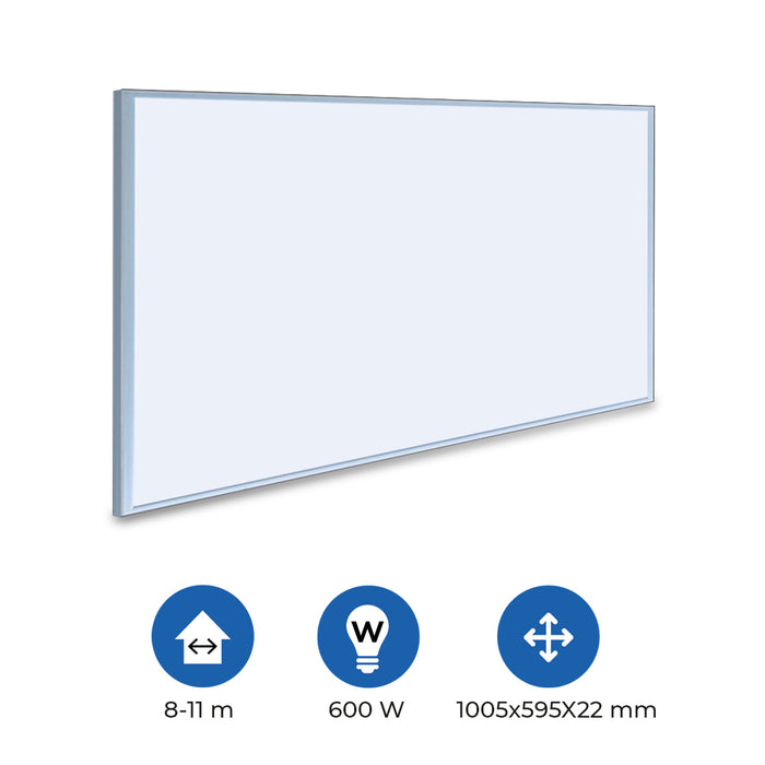 Ener-J 600W Infrared Heating Panel – Carbon Crystal, Wall or Ceiling Mounted, IP24, 1005 × 595mm