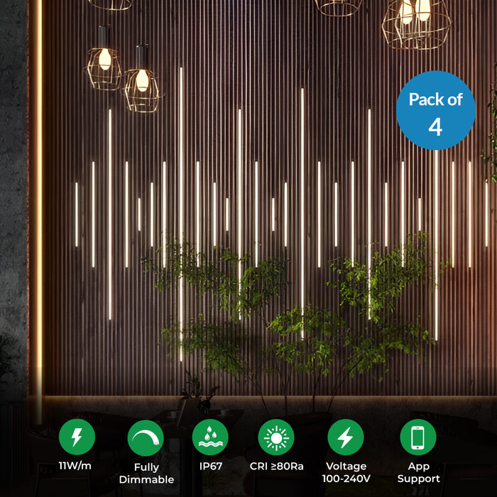 ENER-J Smart LED Strip Kit (4pc) for Soundproof Acoustic Panels, Dimmable & App/Voice Controlled
