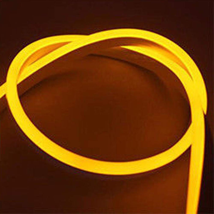12V LED Neon Strip Kit - 3 Meters Silicon Neon Strip 6x12mm-120 LEDs/Mtr, 4 pcs Wall Clips+5A Adapter, 3000K LED Silicon Neon Tape Kit - Warm White (3000K)