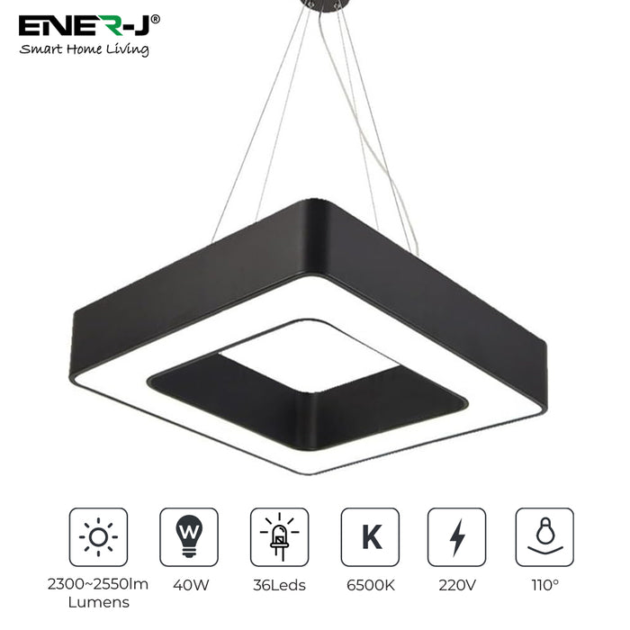 60W Hollow Square Pendant Light – Modern Minimalist Design