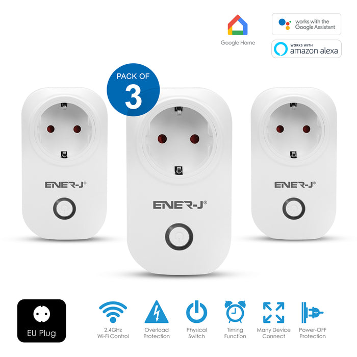 WiFi Smart Plug EU Type with Energy Monitor (3pc pack)